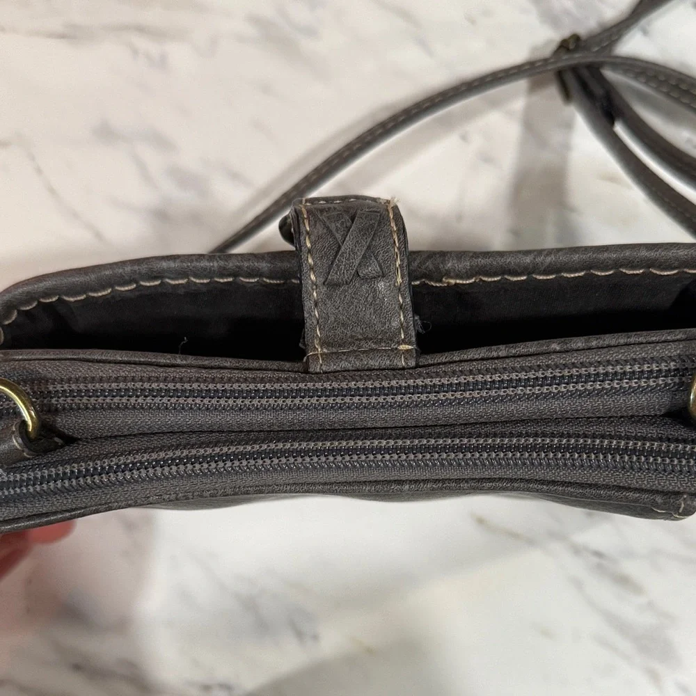 BOC Gray Embossed Leather Crossbody with Buckle Accent - Picture 4 of 7